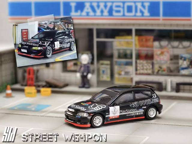 HONDA CIVIC EG6 PLAYSTATION LIVERY 1/64 - STREET WEAPON LIMITED 499pcs