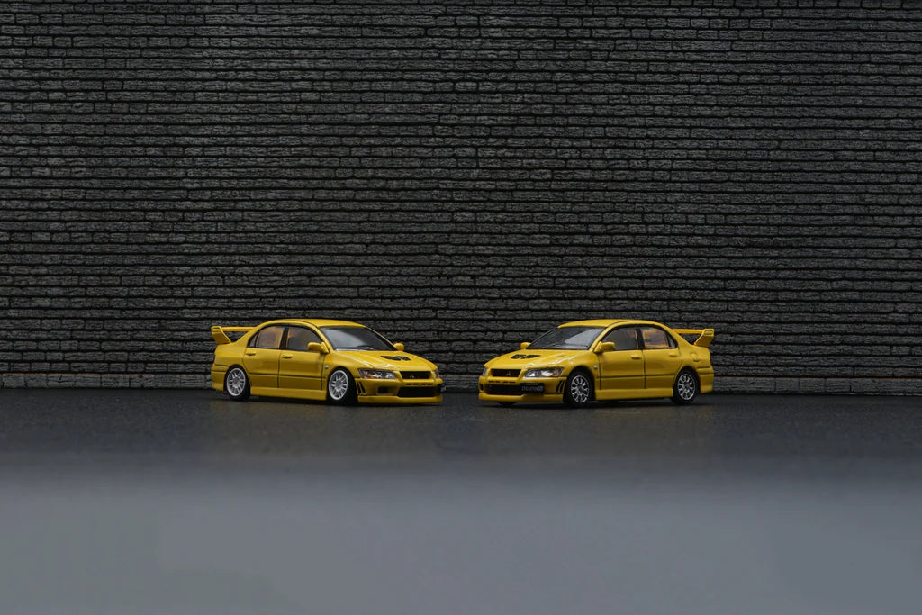 MITSUBISHI LANCER EVO VII (7)(YELLOW) BM CREATIONS 1:64