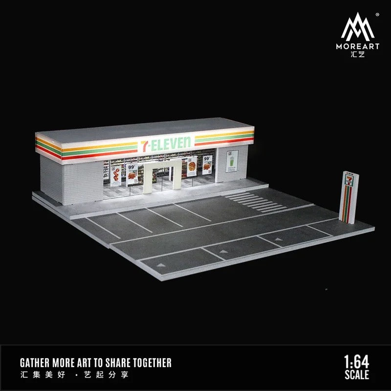 7-ELEVEN Parking Lot Scene 1:64 Diorama with LED Lighting MOREART