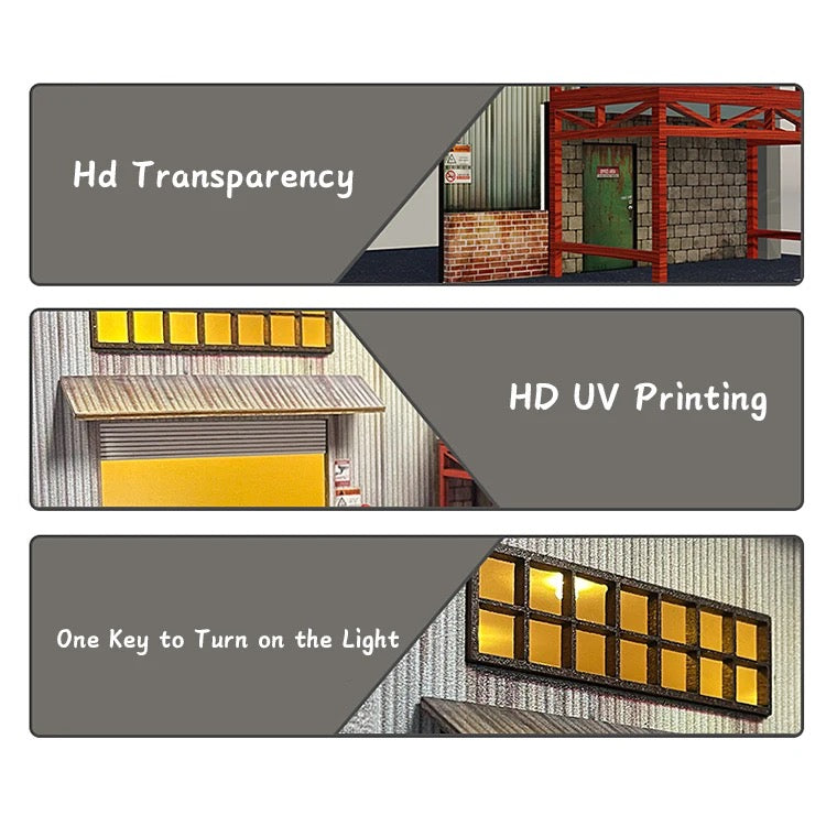 American Garage Model Diorama W/Led Lights 1:64 Scale