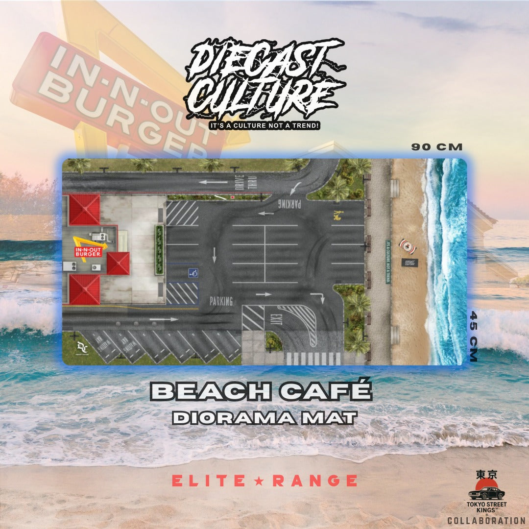 Beach Cafe Diorama mat IN-N-OUT Burgers (90cm x 45cm) ELITE RANGE