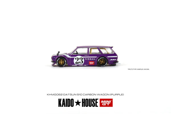 Datsun 510 Carbon Wagon (PURPLE) 062 Kaido House x MiniGT 1:64 Scale