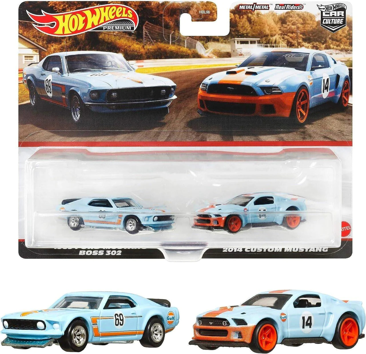 Hot Wheels Premium 2 pack Gulf Mustang 1:64