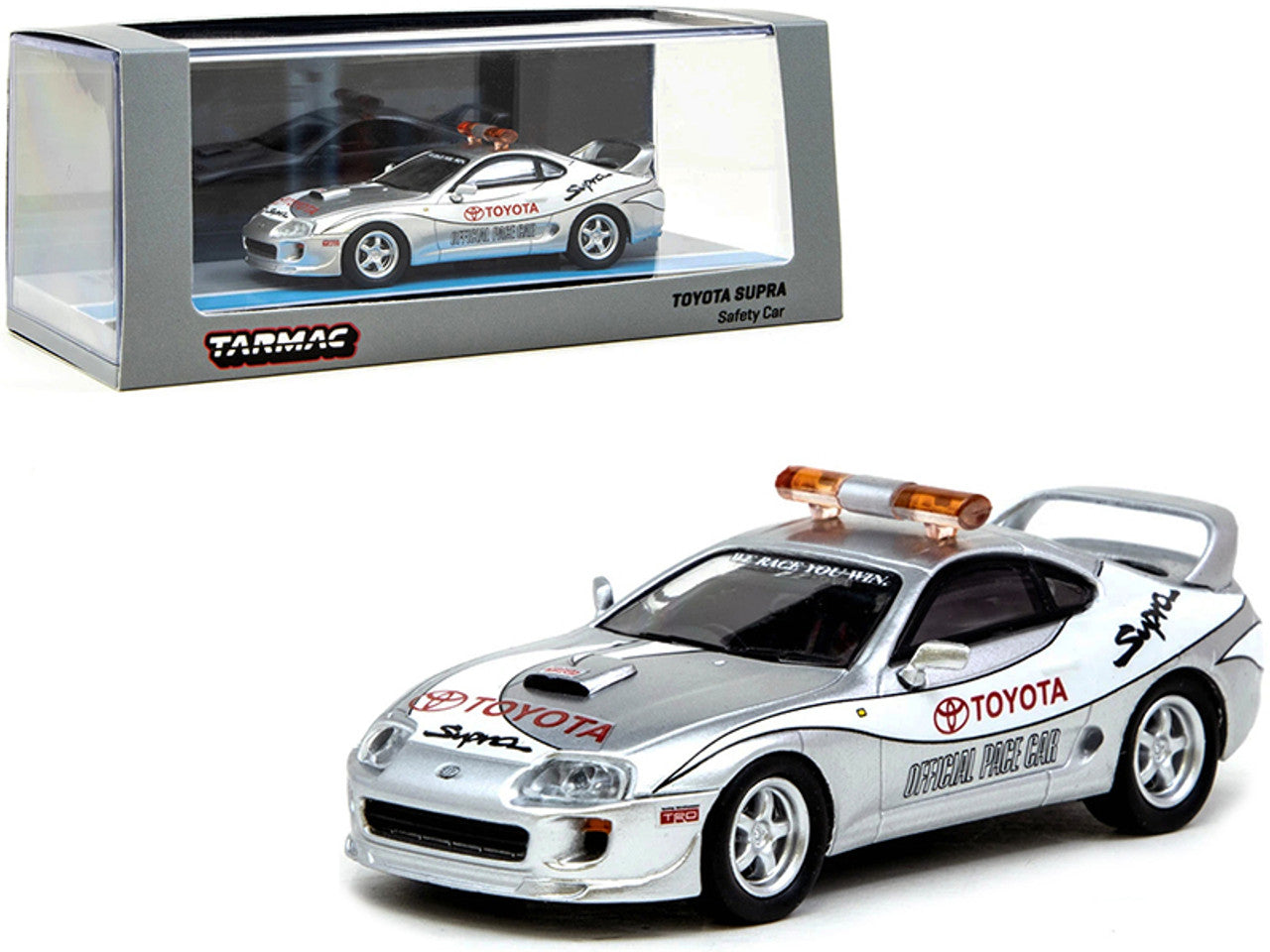 Toyota Supra Safety Car "Official Pace Car" Silver Tarmac Works 1:64 Scale
