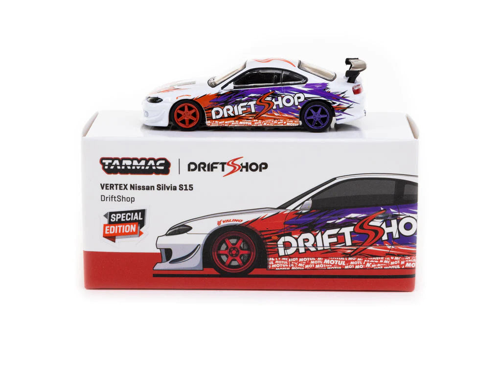 Tarmac Works VERTEX Nissan Silvia (S15) Driftshop 1:64 Scale