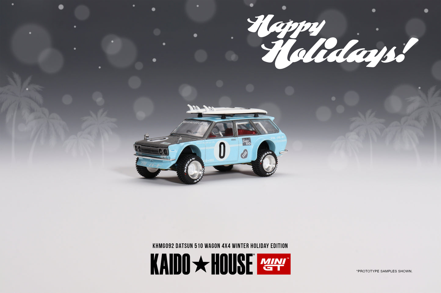 Datsun 510 Wagon 4x4 Winter Holiday Edition 092 Kaido House x MiniGT 1:64 Scale