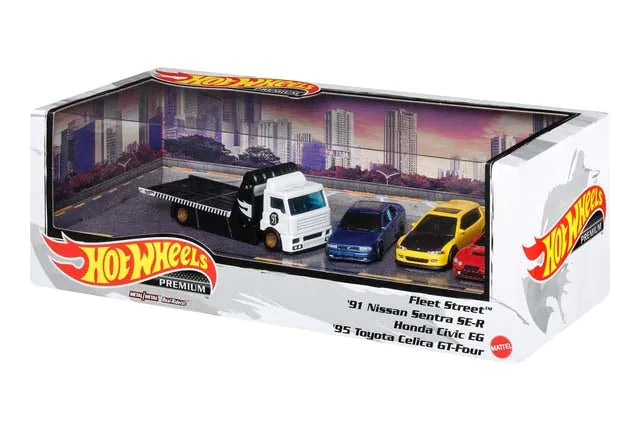 90'S JDM Tuners Diorama Premium Hotwheels Boxed set 2023 1:64 Scale