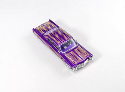 1964 Cadillac Coupe Deville Purple - LOWRIDER (Posable) 97m 1:64