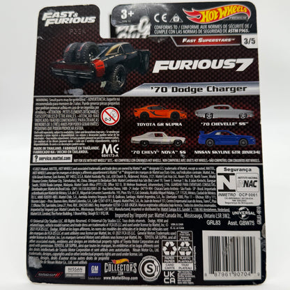 ‘70 Dodge Charger FAST & FURIOUS - Fast Superstars 3/5 Hotwheels Premium *Check Condition