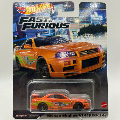 Nissan Skyline GT-R R34 FAST & FURIOUS 5/5 Hotwheels Premium