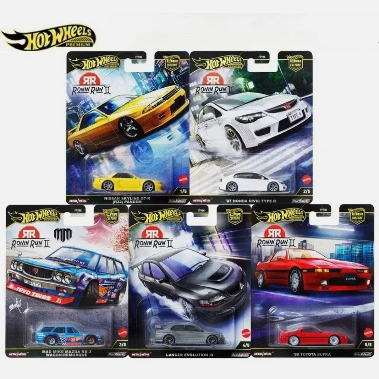 RONIN RUN II Complete set 1-5 HOT WHEELS CAR CULTURE