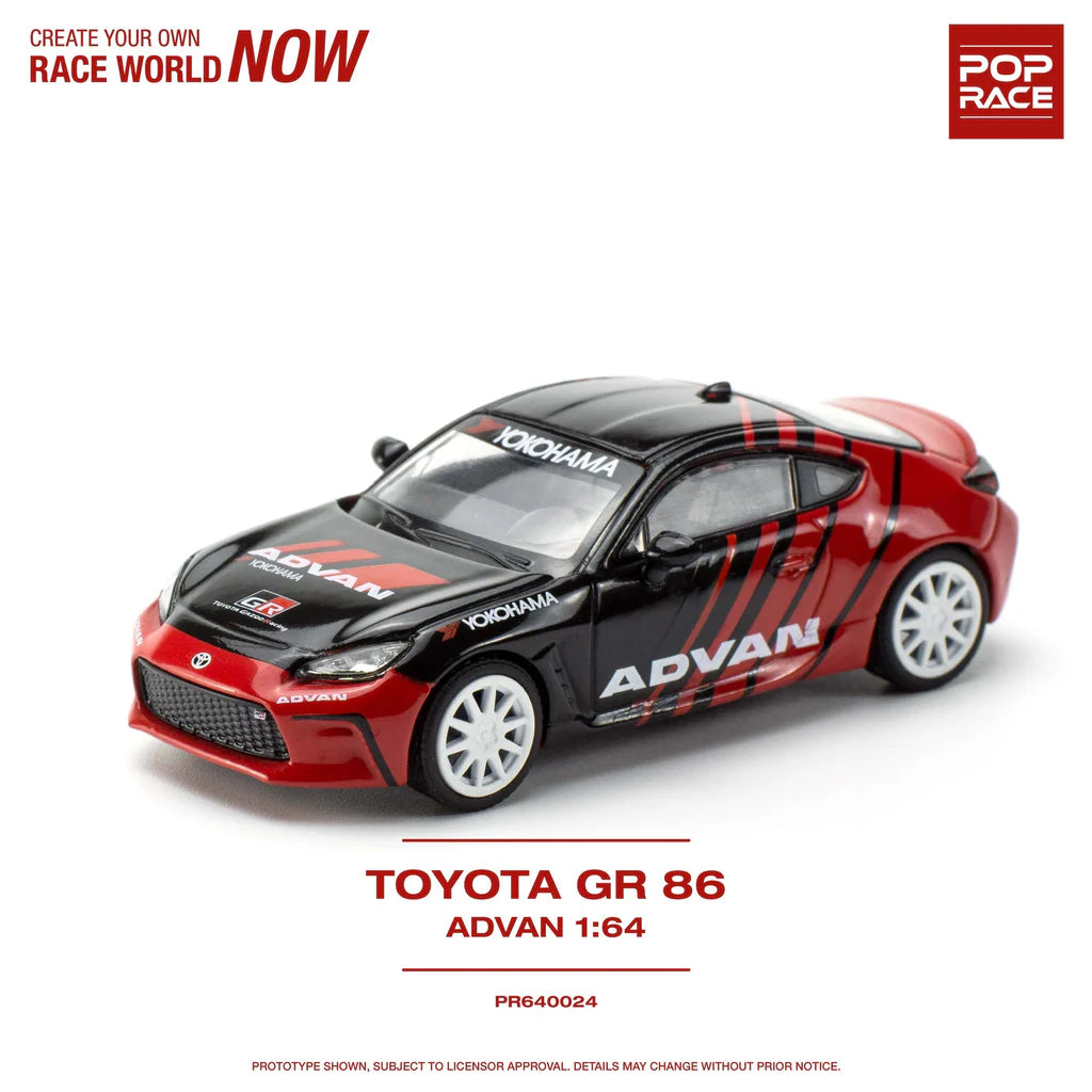 TOYOTA GR 86 (ADVAN RED/BLACK) POP RACE 1:64