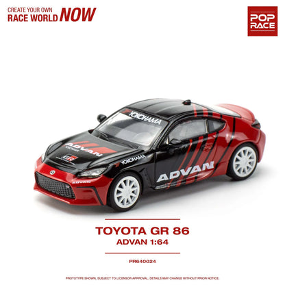 TOYOTA GR 86 (ADVAN RED/BLACK) POP RACE 1:64