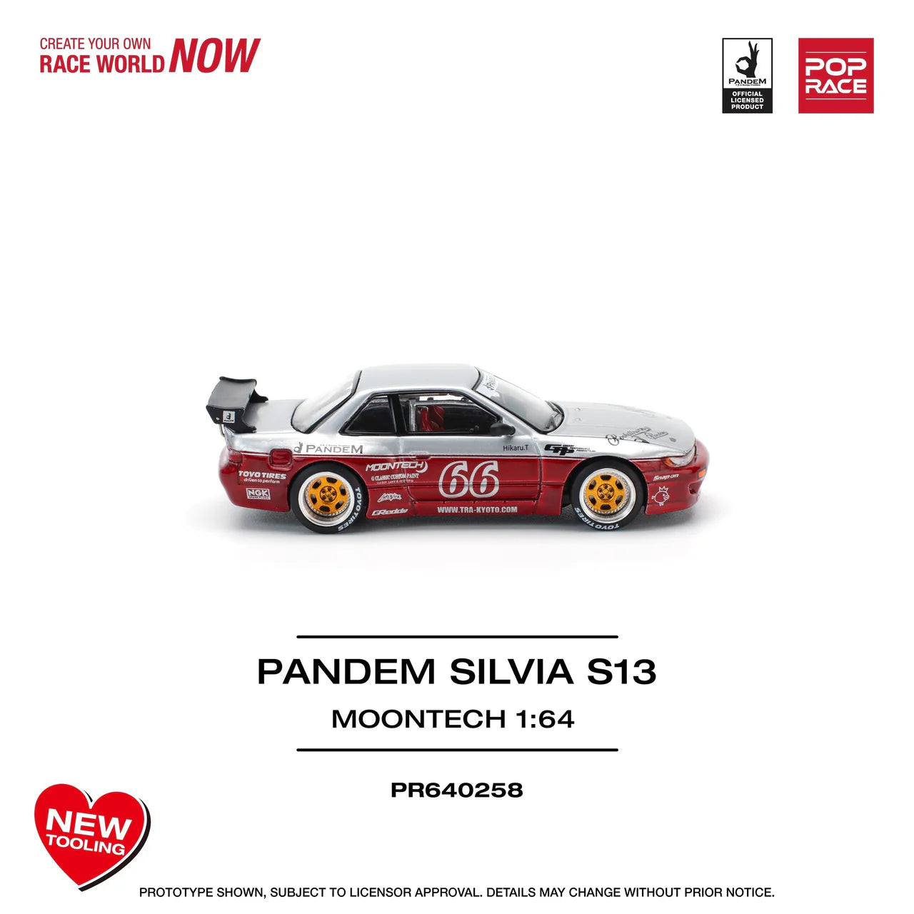 Pandem Nissan Silvia S13 - MOONTECH RED NEW TOOLING Pop Race 1:64
