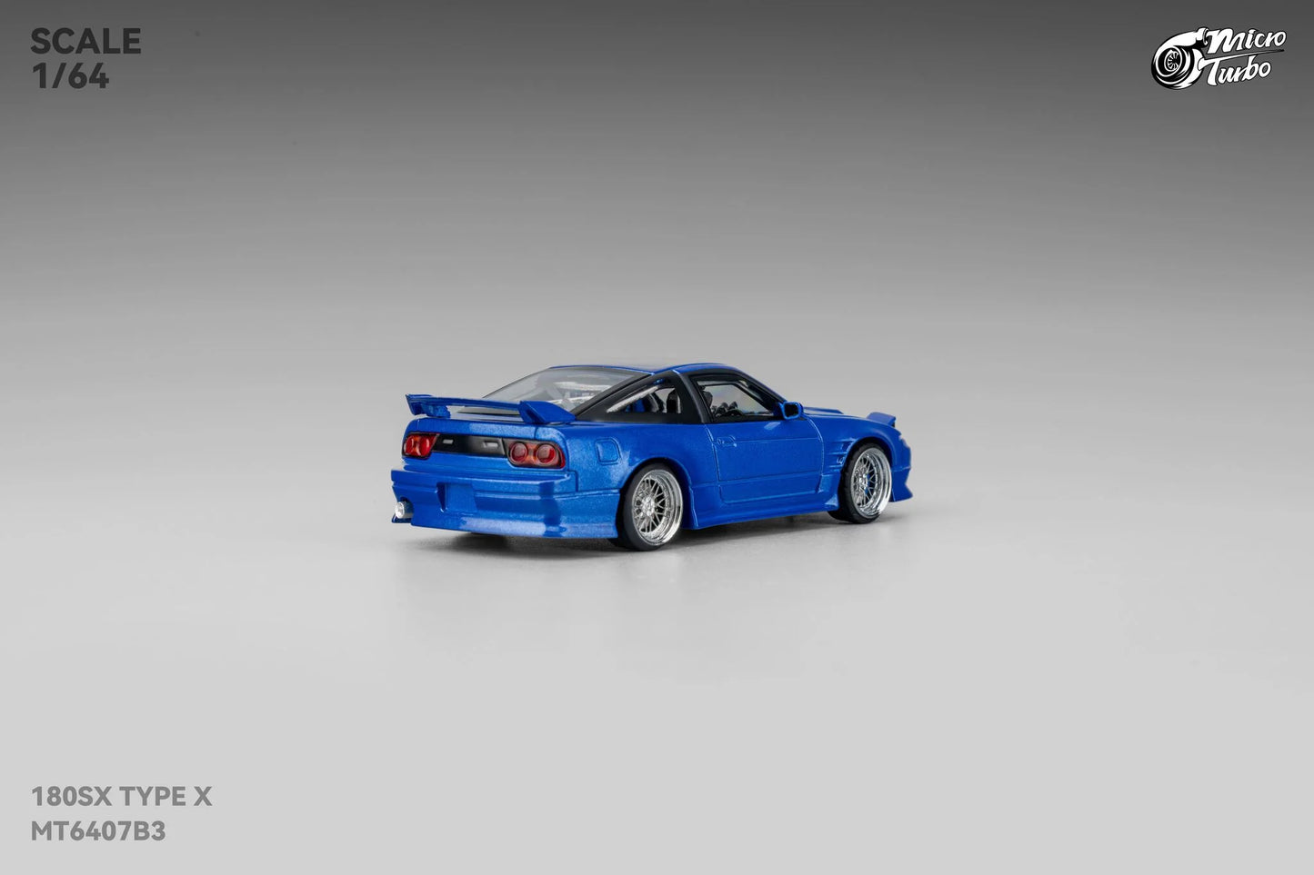 Custom 180SX Type X (Metallic Blue) Microturbo - 1/64