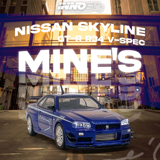 NISSAN SKYLINE GT-R (R34) V-SPEC TUNED BY "MINE'S" (BLUE) INNO64