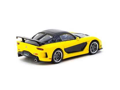 MAZDA RX-7 VEILSIDE FORTUNE7 (YELLOW / BLACK) TARMAC WORKS 1:64