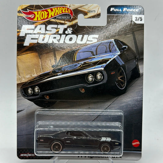 ‘71 Plymouth GTX Full Force 3/5 Fast & Furious Hotwheels Premium 1:64