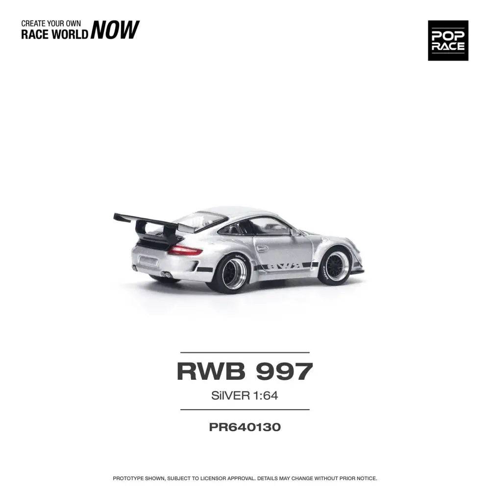 Porsche RWB 997 Silver - Pop Race 1:64