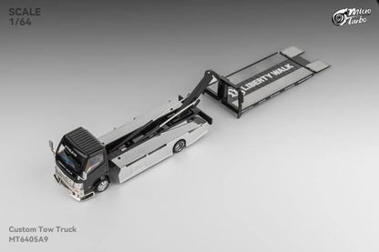 LBWK Custom Flat Bed Tow Truck Black Chrome Micro Turbo 1:64 LIMITED EDITION