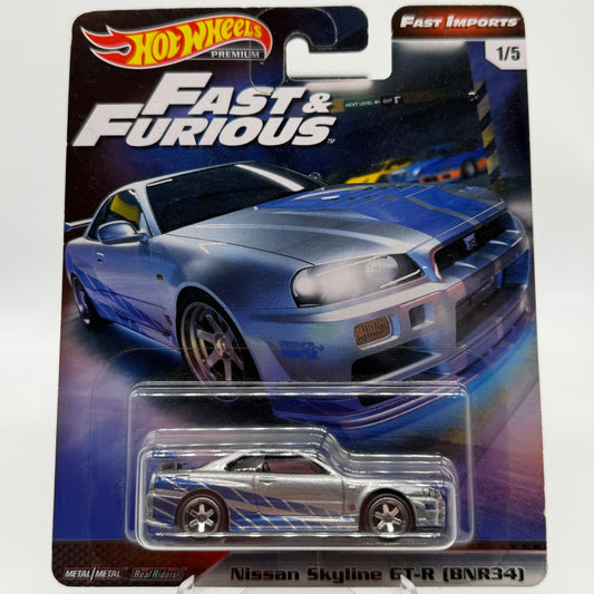 Nissan Skyline GTR BNR34 Brian O’Connor FAST & FURIOUS - Fast Imports 1/5 Hotwheels Premium