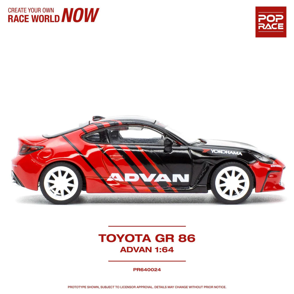 TOYOTA GR 86 (ADVAN RED/BLACK) POP RACE 1:64