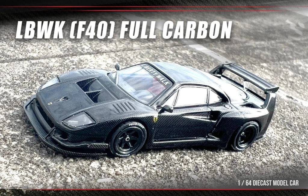 FERRARI F40 LBWK (FULL CARBON) BLACK - INNO64 1:64