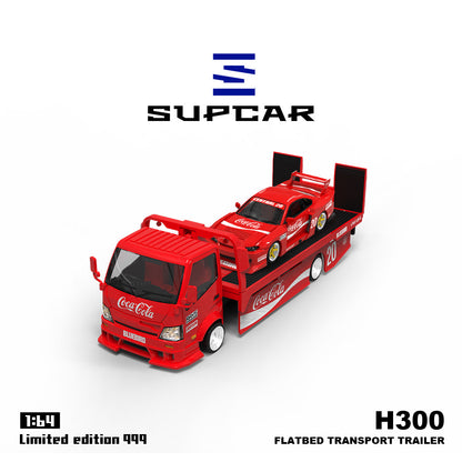 Nissan S15 LBWK & Transport Trailer Coca Cola Set - *LIMITED TO 999pcs* Supcar H300