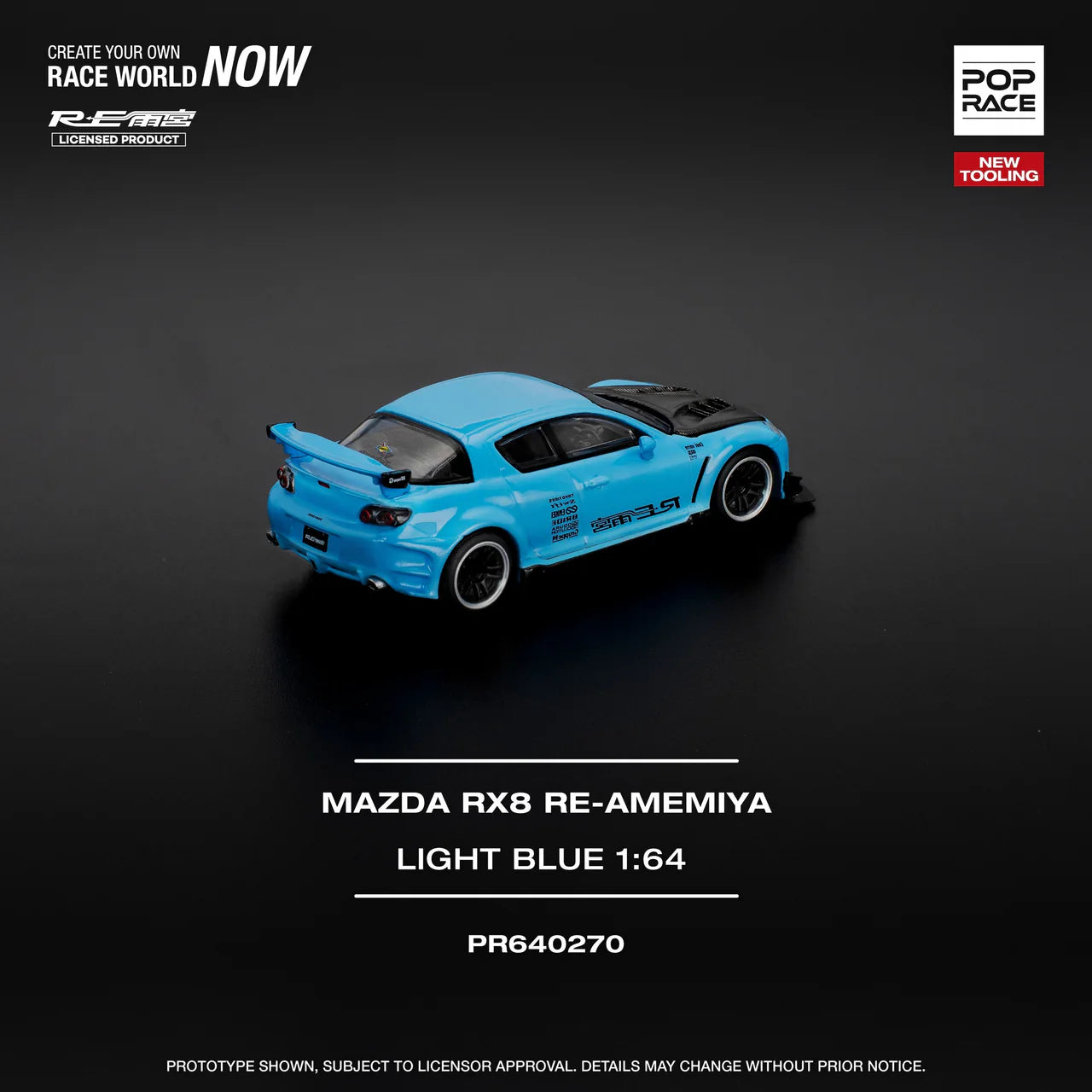 Mazda RX-8 RE-AMEMIYA Light Blue - Pop Race 1:64