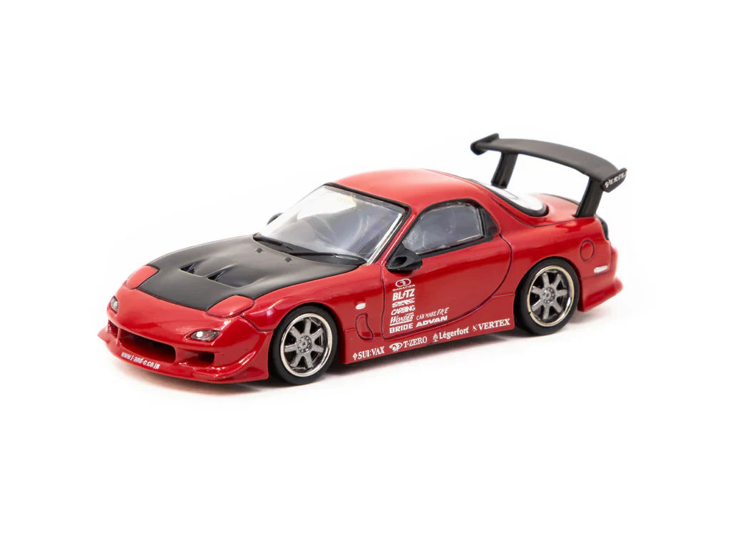 MAZDA RX-7 FD3S VERTEX (RED W/BLACK BONNET) TARMAC WORKS 1:64
