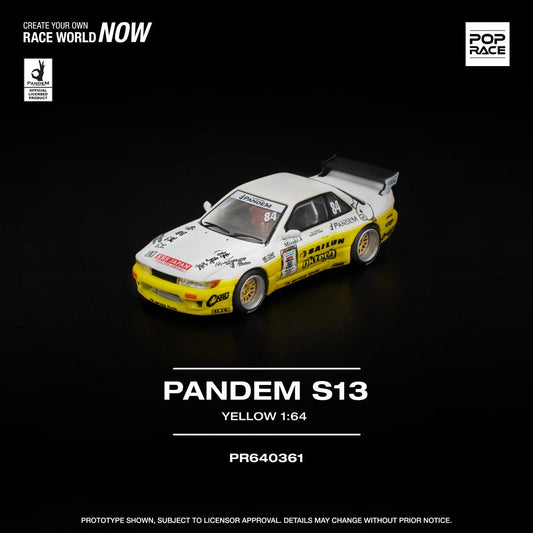 Pandem Nissan Silvia S13 2020 D1 Lights Yellow/White POP RACE PR64-0361