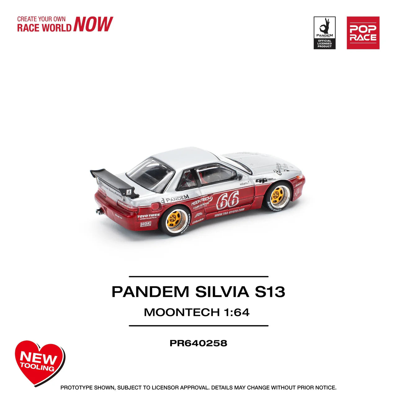 Pandem Nissan Silvia S13 - MOONTECH RED NEW TOOLING Pop Race 1:64