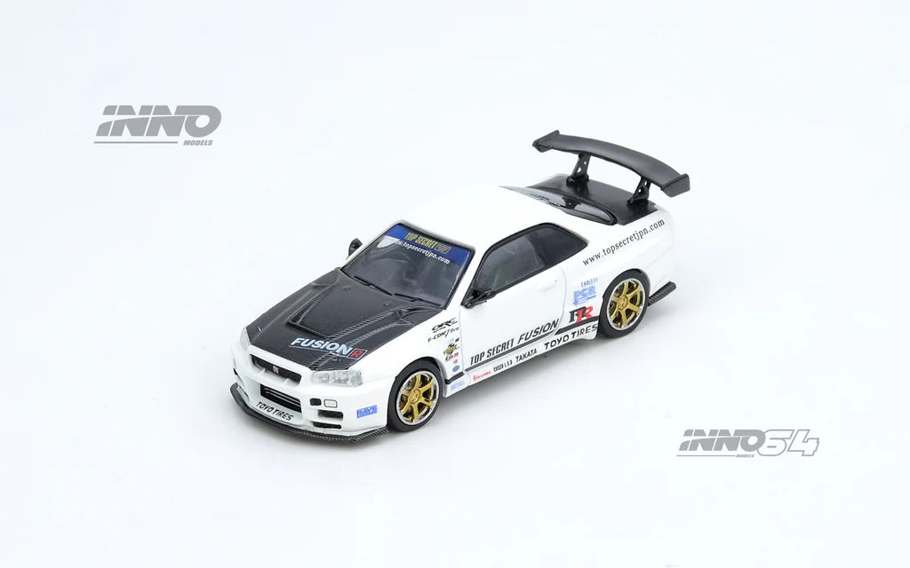 NISSAN SKYLINE GT-R (R34) TOP SECRET (WHITE) - INNO64
