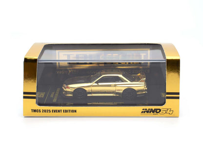 Nissan Skyline GT-R (R32) "Top Secret" Chrome Gold TMCS 2025 Exclusive - INNO64 1:64