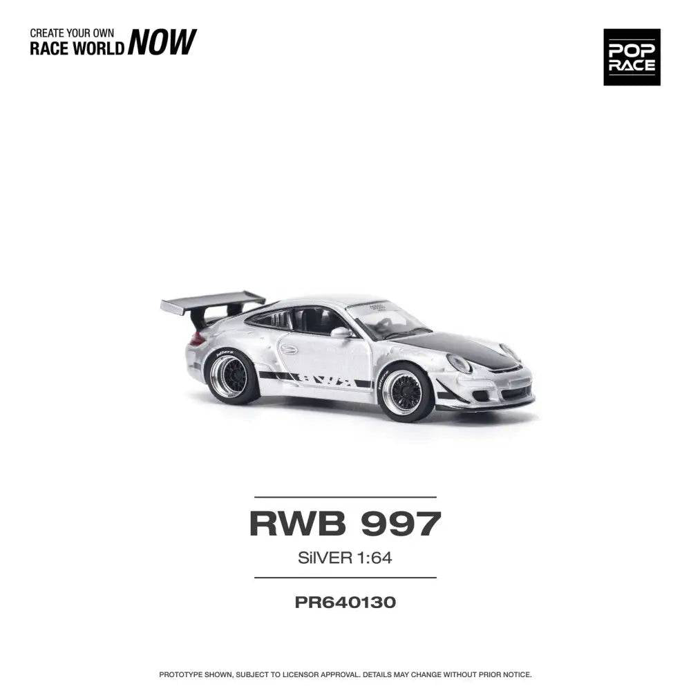 Porsche RWB 997 Silver - Pop Race 1:64