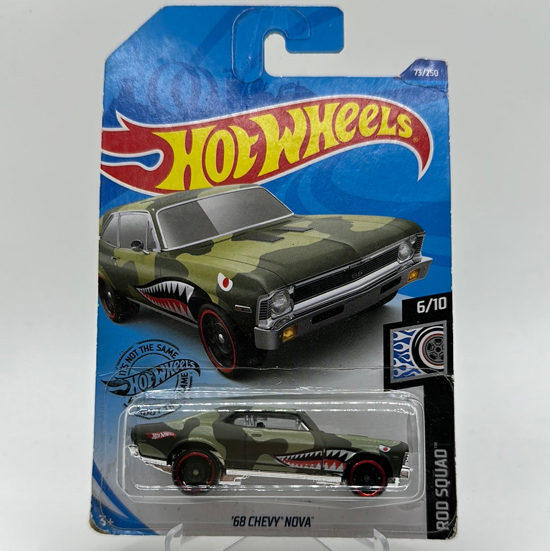 ‘68 Chevy Nova - Rod Squad 6/10 Hotwheels Mainline 73/250 *Bad Condition Card*