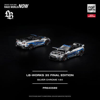 (Pre-Order) LB-WORKS Nissan GTR R35 Final Edition Edition Silver Chrome