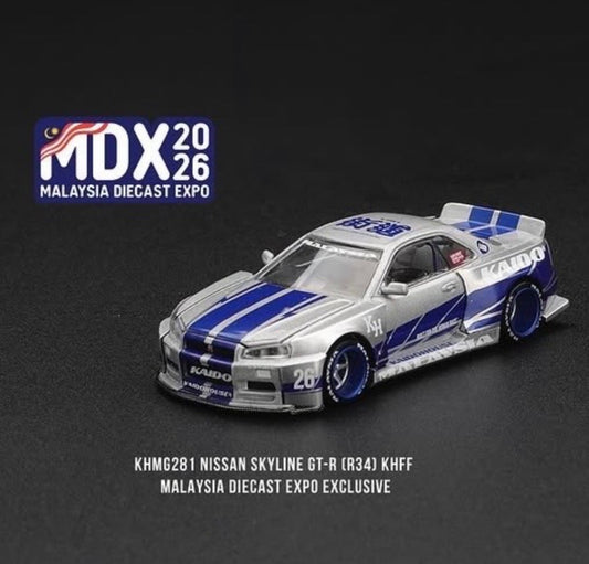 (PRE-ORDER) KAIDOHOUSE Nissan Skyline GT-R (R34) KHFF Brian’s Skyline Livery (KHMG281) | 2026 Malaysia Diecast Expo