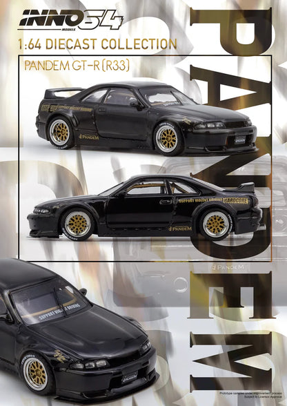 NISSAN SKYLINE GT-R (R33) PANDEM ROCKET BUNNY (BLACK) INNO64
