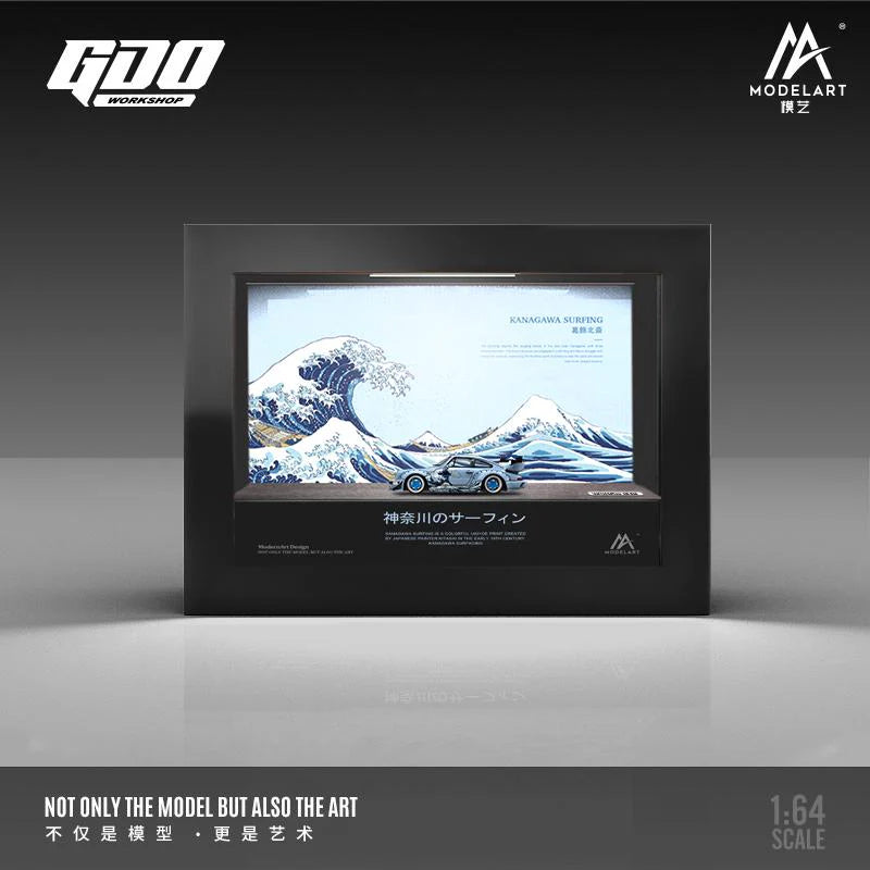 PORSCHE RWB 993 KANAGAWA SURFING with Frame & Lights 1:64 *LIMITED TO 499pcs*