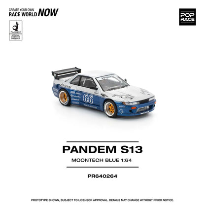Pandem Nissan Silvia S13 Moontech Blue - POP RACE 1:64