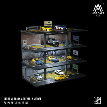 American Style STEEL FRAME GARAGE PARKING LOT SCENE MO922002 - MOREART 1:64