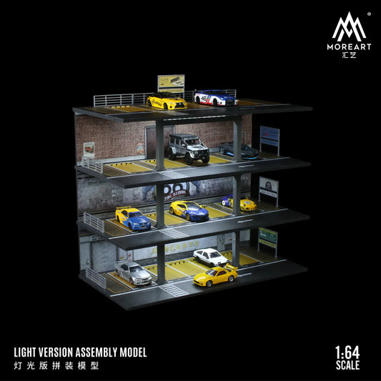 American Style STEEL FRAME GARAGE PARKING LOT SCENE MO922002 - MOREART 1:64