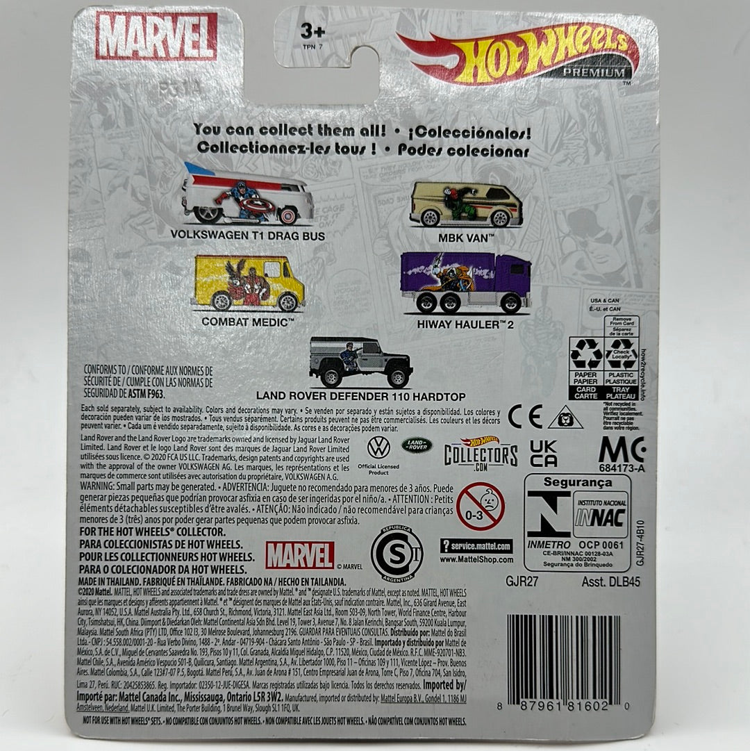 Land Rover Defender 110 Hard Top Marvel 5/5 Hotwheels Premium 1:64