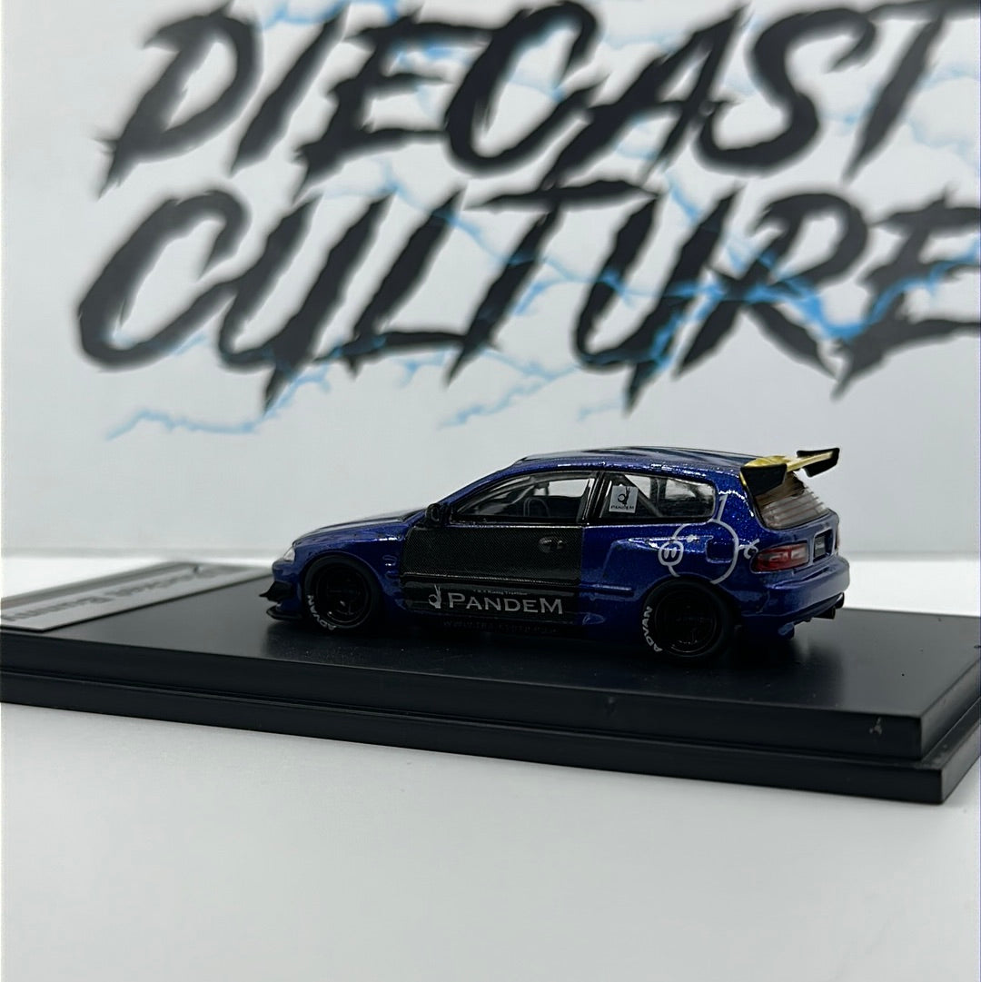 HONDA EG6 ROCKET BUNNY PANDEM BLUE 1:64 Scale