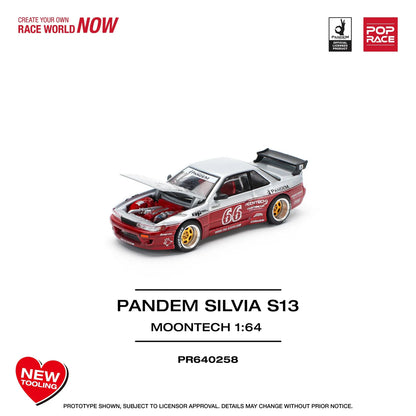 Pandem Nissan Silvia S13 - MOONTECH RED NEW TOOLING Pop Race 1:64