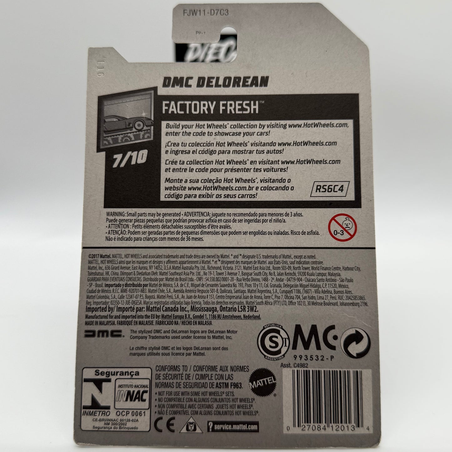 DMC Delorean - Factory Fresh 7/10 Hotwheels Mainline 270/365