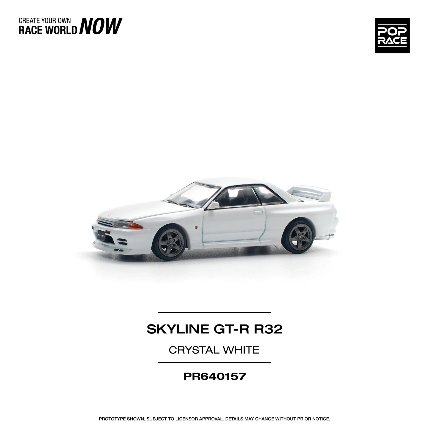 Nissan Skyline GT-R R32 Crystal White – PR64-0157 POP RACE