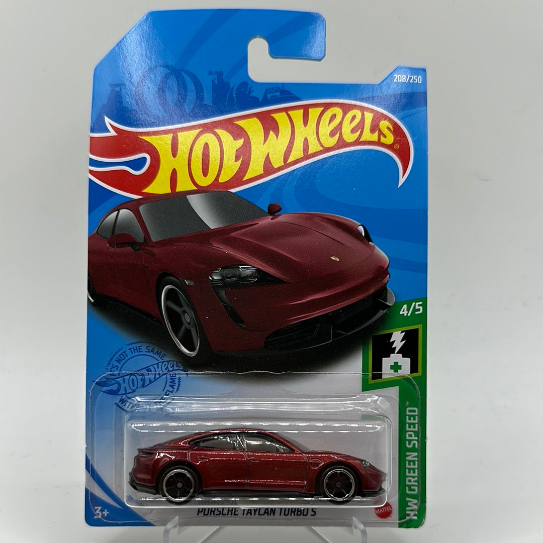 Porsche Taycan Turbo S HW Green Speed 4/5 Hotwheels 208/250 Mainline 1:64