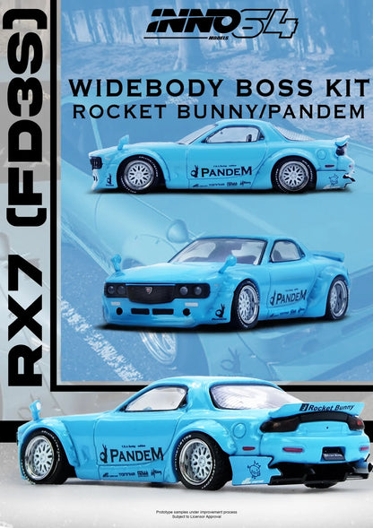 Mazda RX7 (FD3S) Pandem Rocket Bunny Tiffany Blue - INNO64